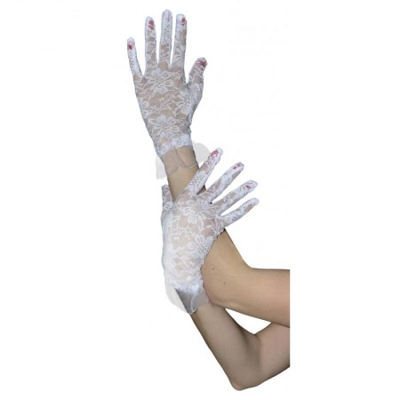 Paire de gants en dentelle blanche