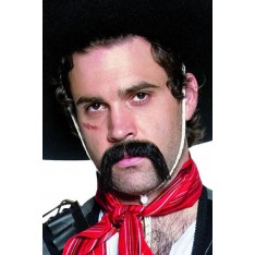 Moustaches noires de mexicain - auto adhésives